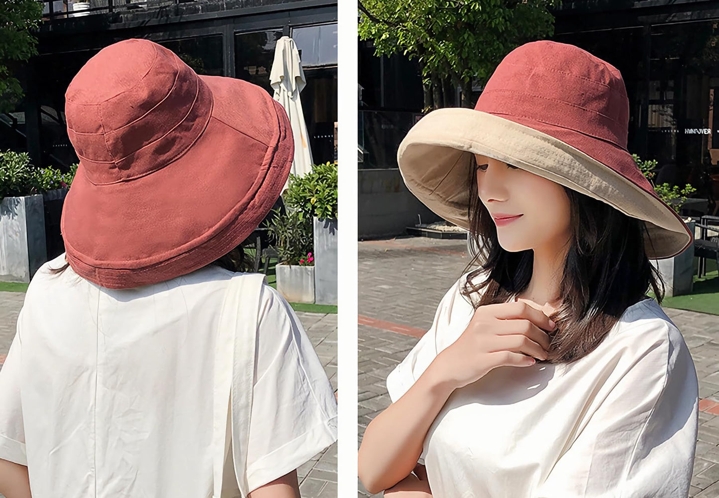 Women Wide Brim Sun Hats Metal Wired Edge Summer UV Protection Beach Fishing Hat for Hiking Garden Travel Chin Strap