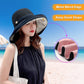 Women Wide Brim Sun Hats Metal Wired Edge Summer UV Protection Beach Fishing Hat for Hiking Garden Travel Chin Strap