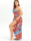 Plus Size Spaghetti Strap Cover Up Beach Backless Wrap Long Dress