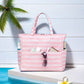 LEDAOU Large Beach Tote Bag Women Waterproof Sandproof Zipper Beach Tote Bag for Pool Gym Grocery Travel with Wet Pocket