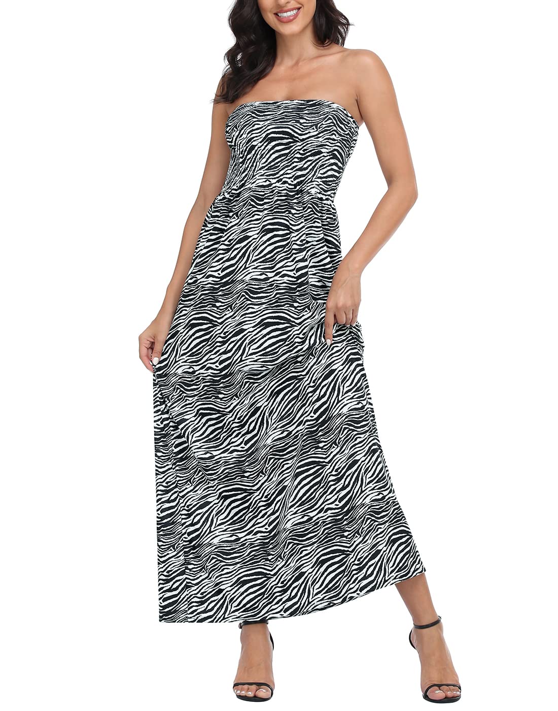 HDE Women's Strapless Maxi Dress Plus Size Tube Top Long Skirt Sundress Cover Up