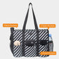 TOPDesign Utility Water Resistant Tote Bag with 13 Exterior & Interior Pockets, Top Zipper Closure & Thick Bottom Support