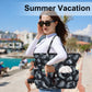 LEDAOU Large Beach Tote Bag Women Waterproof Sandproof Zipper Beach Tote Bag for Pool Gym Grocery Travel with Wet Pocket