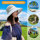 Women Wide Brim Sun Hats Metal Wired Edge Summer UV Protection Beach Fishing Hat for Hiking Garden Travel Chin Strap