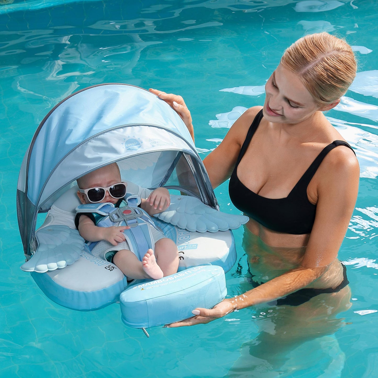 Mambobaby Add Tail Newest Baby Float with Sun Canopy – Special Edition Pink