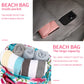 LEDAOU Large Beach Tote Bag Women Waterproof Sandproof Zipper Beach Tote Bag for Pool Gym Grocery Travel with Wet Pocket