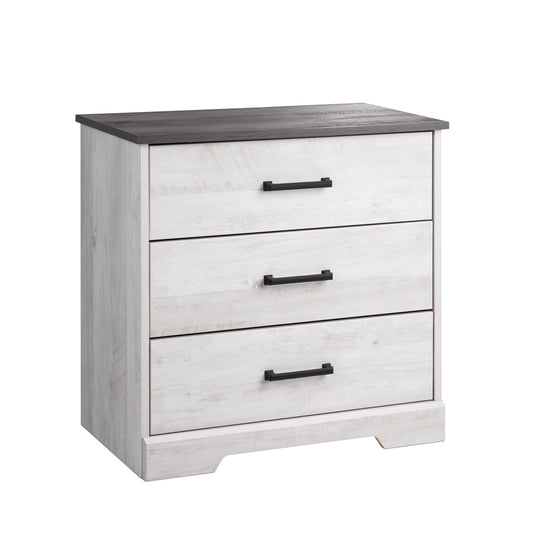 Prepac Rustic Ridge Farmhouse 3-Drawer Nightstand, Washed White, ADNR-1603-1