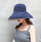 Women Wide Brim Sun Hats Metal Wired Edge Summer UV Protection Beach Fishing Hat for Hiking Garden Travel Chin Strap