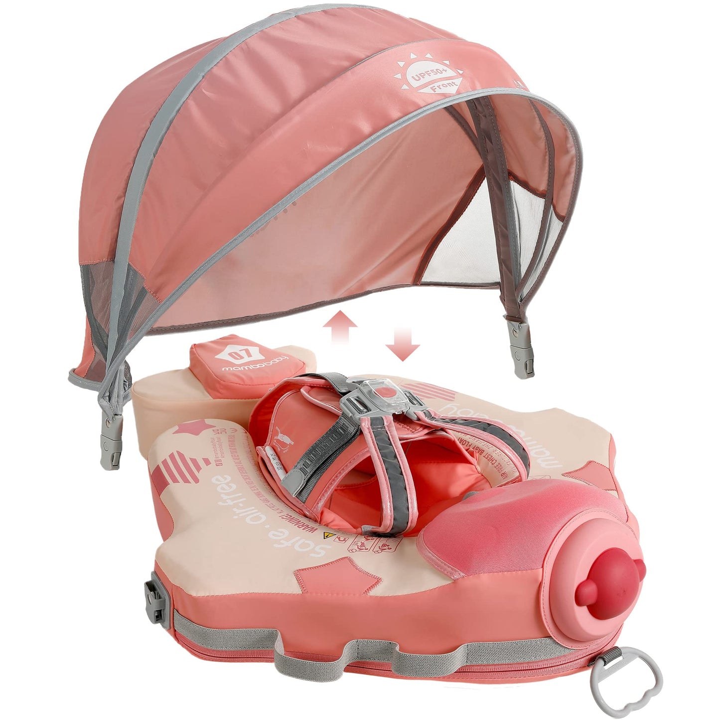 Mambobaby Add Tail Newest Baby Float with Sun Canopy – Special Edition Pink