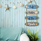 Beach Bathroom Decor Beach Sign Blue Bathroom Wall Decor Inspirational Quotes Signs Wooden Coastal Decor Nautical Wall Decor 3D Farmhouse Rustic Wall Hanging for Living Room Bedroom Home Decoration