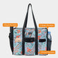 TOPDesign Utility Water Resistant Tote Bag with 13 Exterior & Interior Pockets, Top Zipper Closure & Thick Bottom Support