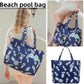 LEDAOU Large Beach Tote Bag Women Waterproof Sandproof Zipper Beach Tote Bag for Pool Gym Grocery Travel with Wet Pocket