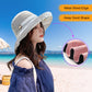 Women Wide Brim Sun Hats Metal Wired Edge Summer UV Protection Beach Fishing Hat for Hiking Garden Travel Chin Strap