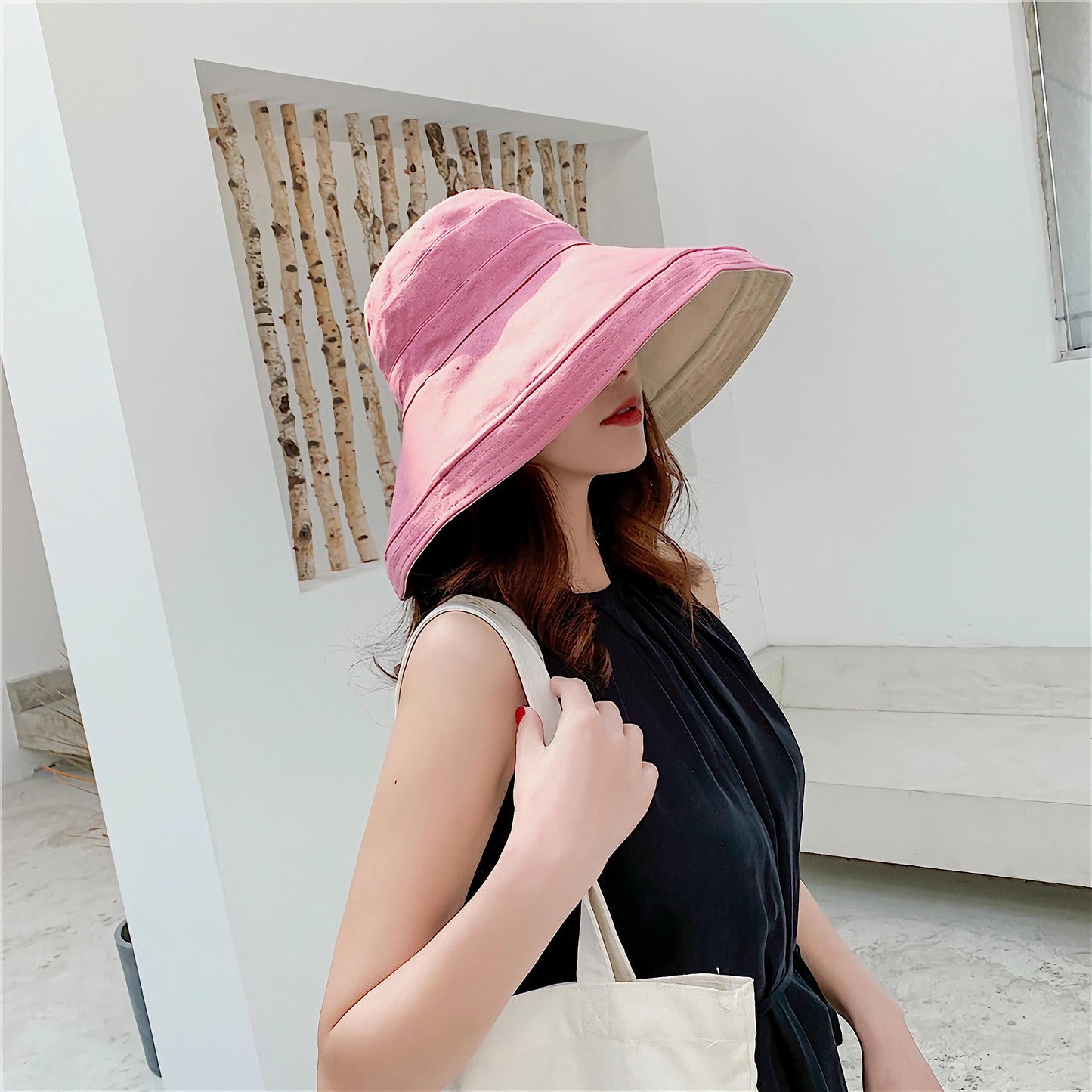 Women Wide Brim Sun Hats Metal Wired Edge Summer UV Protection Beach Fishing Hat for Hiking Garden Travel Chin Strap