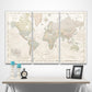 Conquest Maps World Travel Map with Pins Desert Sunrise Style Push Pin Travel Map Cork Board, Track Your Travels w/a Handmade Unique Canvas Pinable Map (48" x 32")