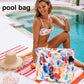 LEDAOU Large Beach Tote Bag Women Waterproof Sandproof Zipper Beach Tote Bag for Pool Gym Grocery Travel with Wet Pocket