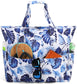 LEDAOU Large Beach Tote Bag Women Waterproof Sandproof Zipper Beach Tote Bag for Pool Gym Grocery Travel with Wet Pocket