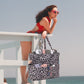 LEDAOU Large Beach Tote Bag Women Waterproof Sandproof Zipper Beach Tote Bag for Pool Gym Grocery Travel with Wet Pocket