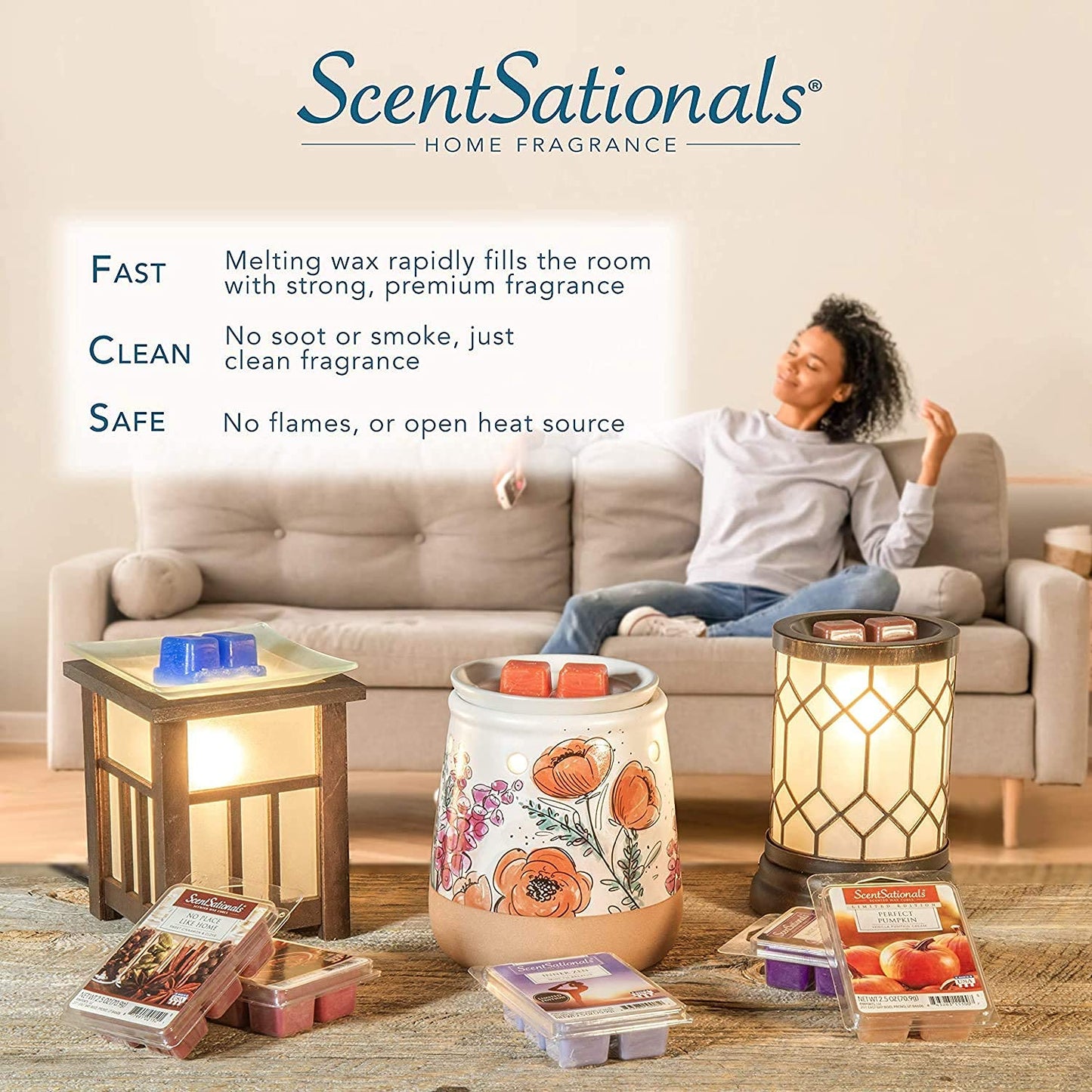 Scentsationals Vintage Collection - Scented Wax Warmer - Retro Travel Wax Cube Melter & Burner - Electric Fragrance Home Air Freshener Gift (Beach Van)