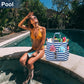 LEDAOU Large Beach Tote Bag Women Waterproof Sandproof Zipper Beach Tote Bag for Pool Gym Grocery Travel with Wet Pocket