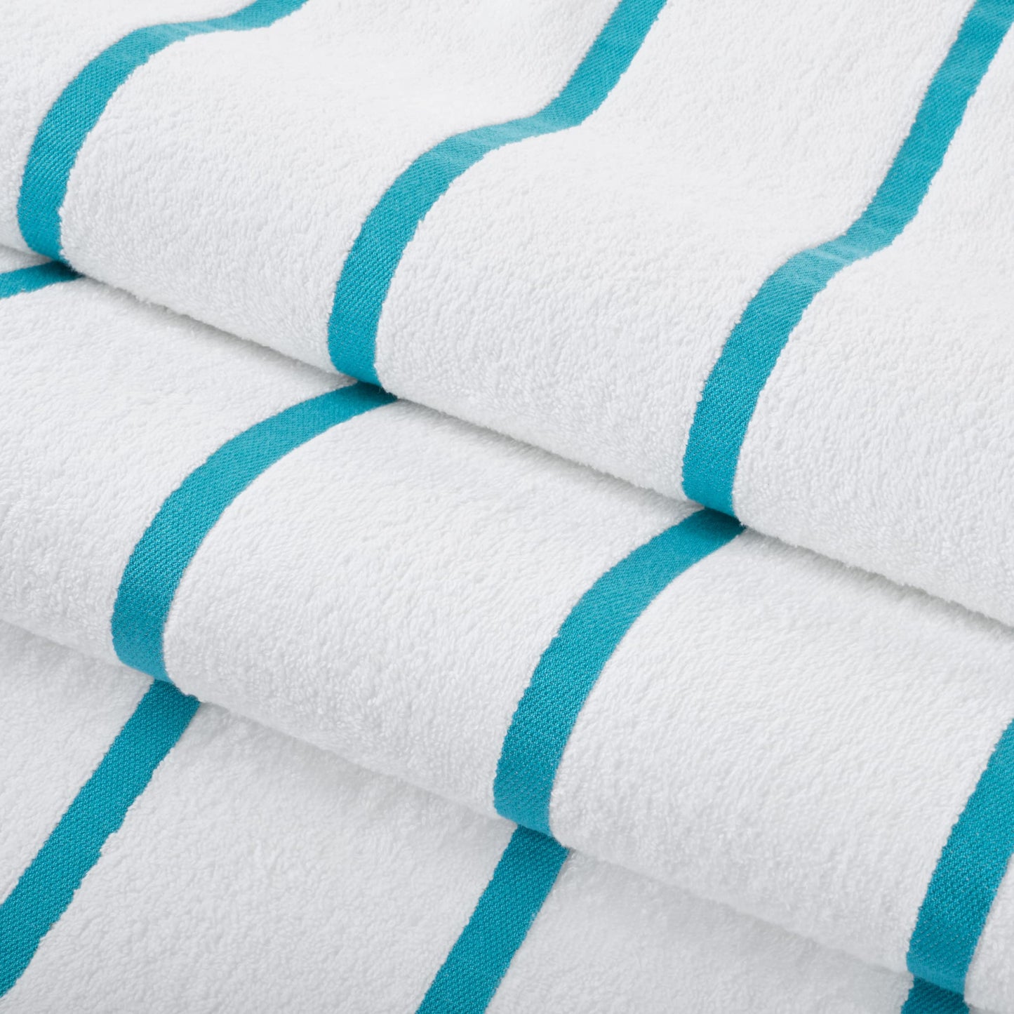 Arkwright Las Rayas Striped Beach Towel - Pack of 4 - Soft Plush Quick Dry White Cotton Terry Towels Set for Pool, Swim, and Hot Tub, 480 GSM Thick & Absorbent, 30 x 60 in, Blue