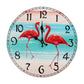 12 Inch Beach Themed Wall Clock, Rustic Weathered Boards in Coastal Colors with Silent Non Ticking Movement