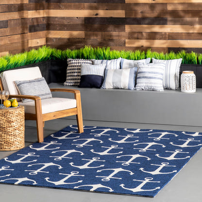 nuLOOM Hand Hooked Despina Indoor/ Outdoor Accent Rug, 2x3, Navy