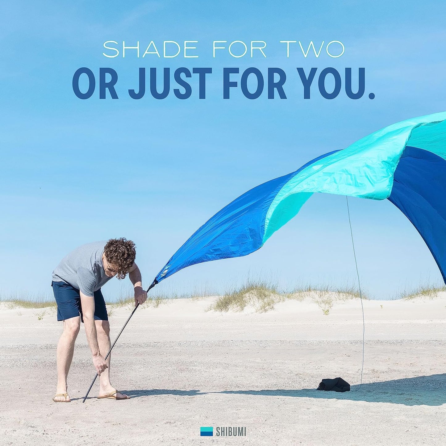 Shibumi Shade Mini®, World's Best Beach Shade, The Original Wind-Powered® Beach Canopy, Provides 75 Sq. Ft. of Shade, Compact & Easy to Carry, Sets up in 2 Minutes, Designed & Sewn in America