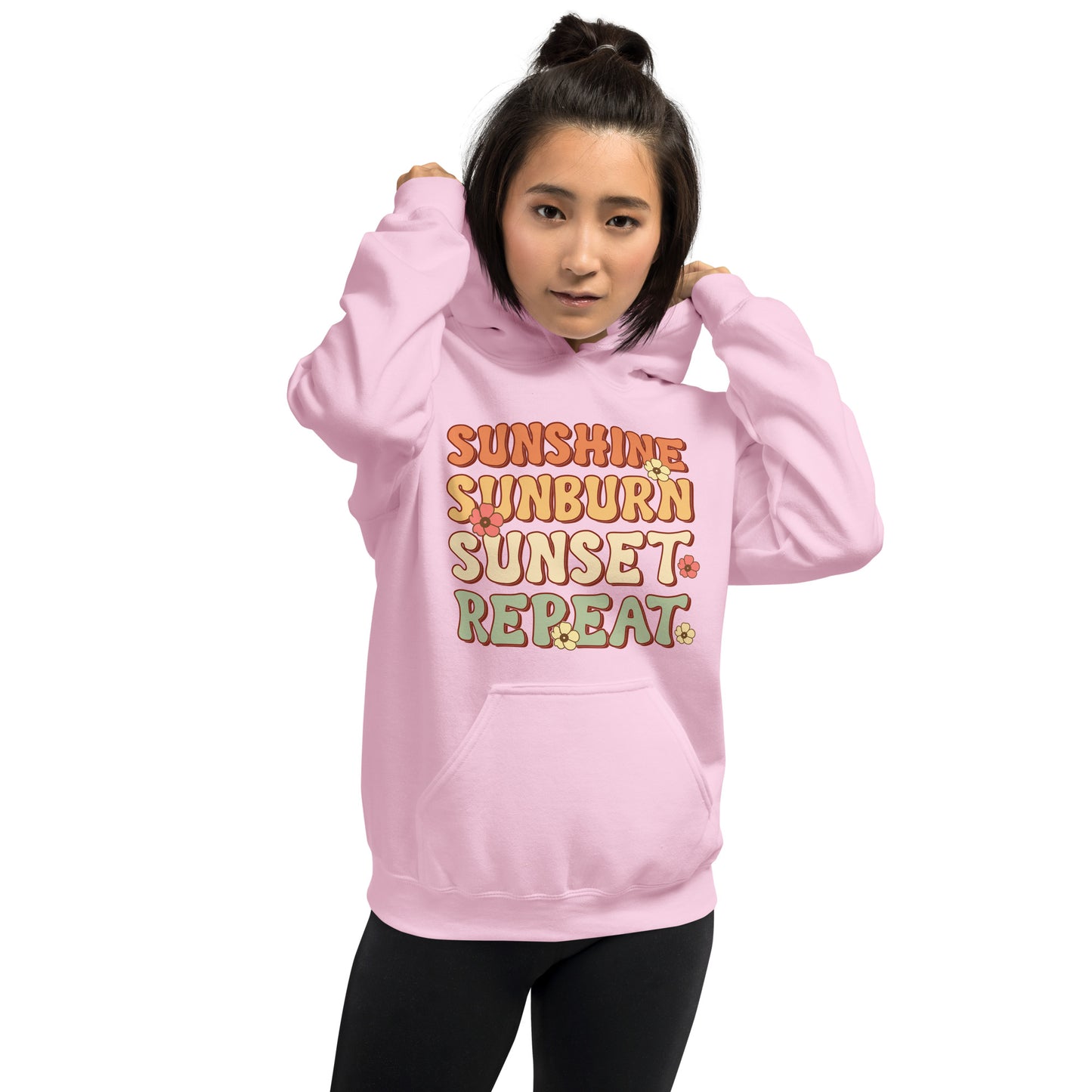 SUNSHINE SUNBURN SUNSET REPEAT HOODIE