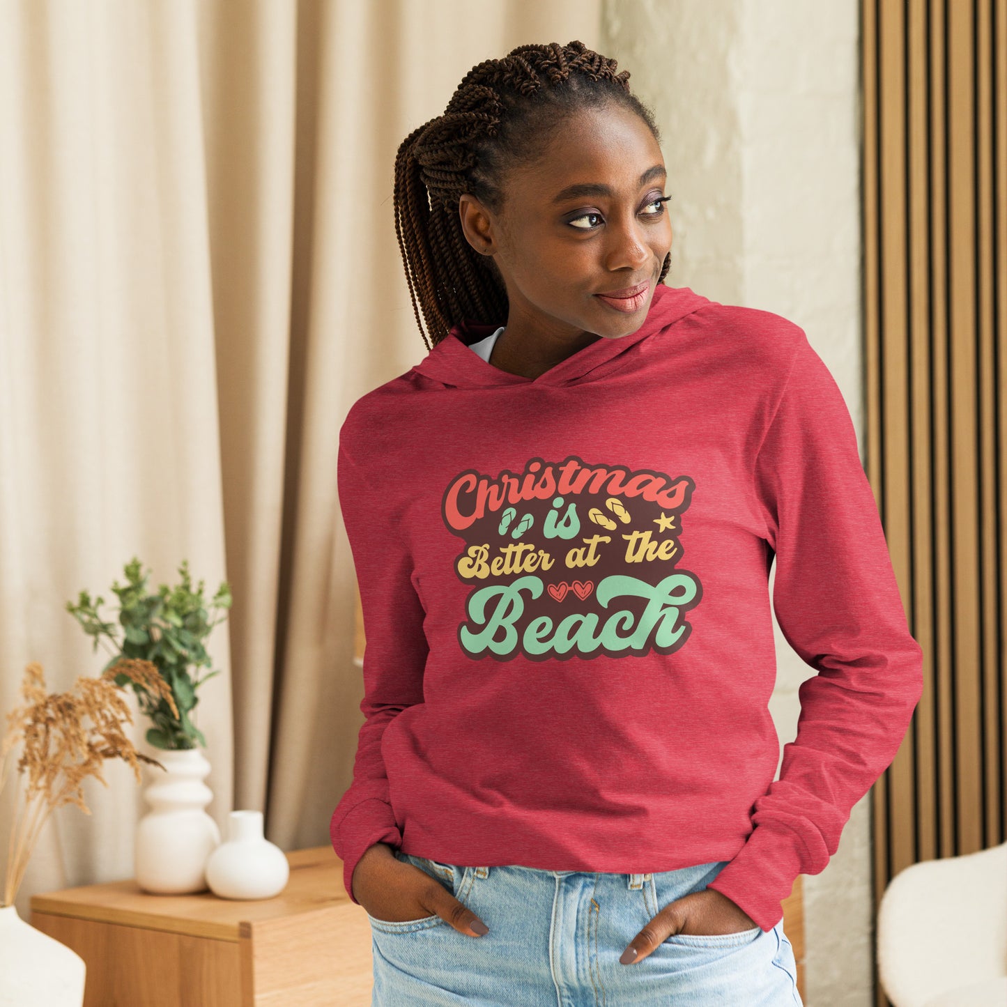 CHRISTMAS IS BETTER AT THE BEACH HOODED LONG SLEEVE