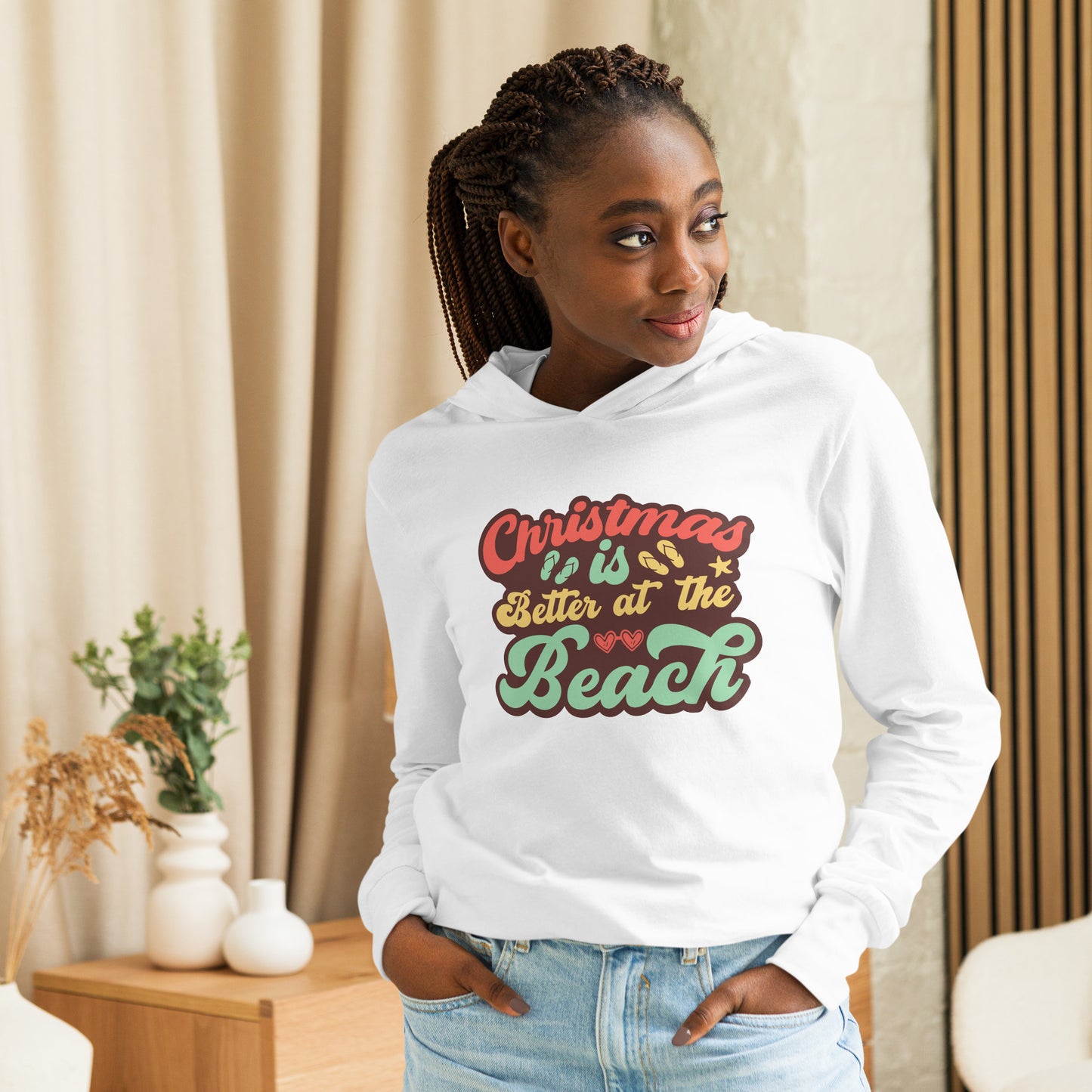 CHRISTMAS IS BETTER AT THE BEACH HOODED LONG SLEEVE