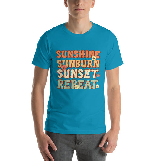 SUNSHINE SUNBURN SUNSET REPEAT TEE