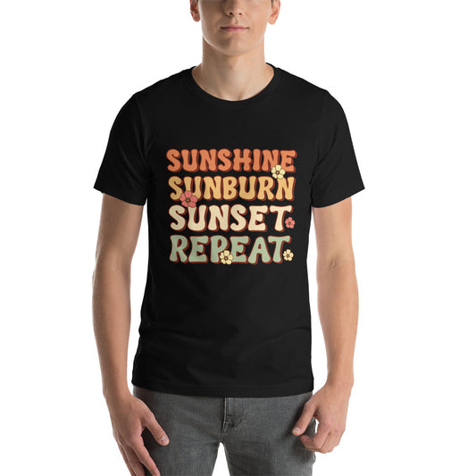 SUNSHINE SUNBURN SUNSET REPEAT TEE