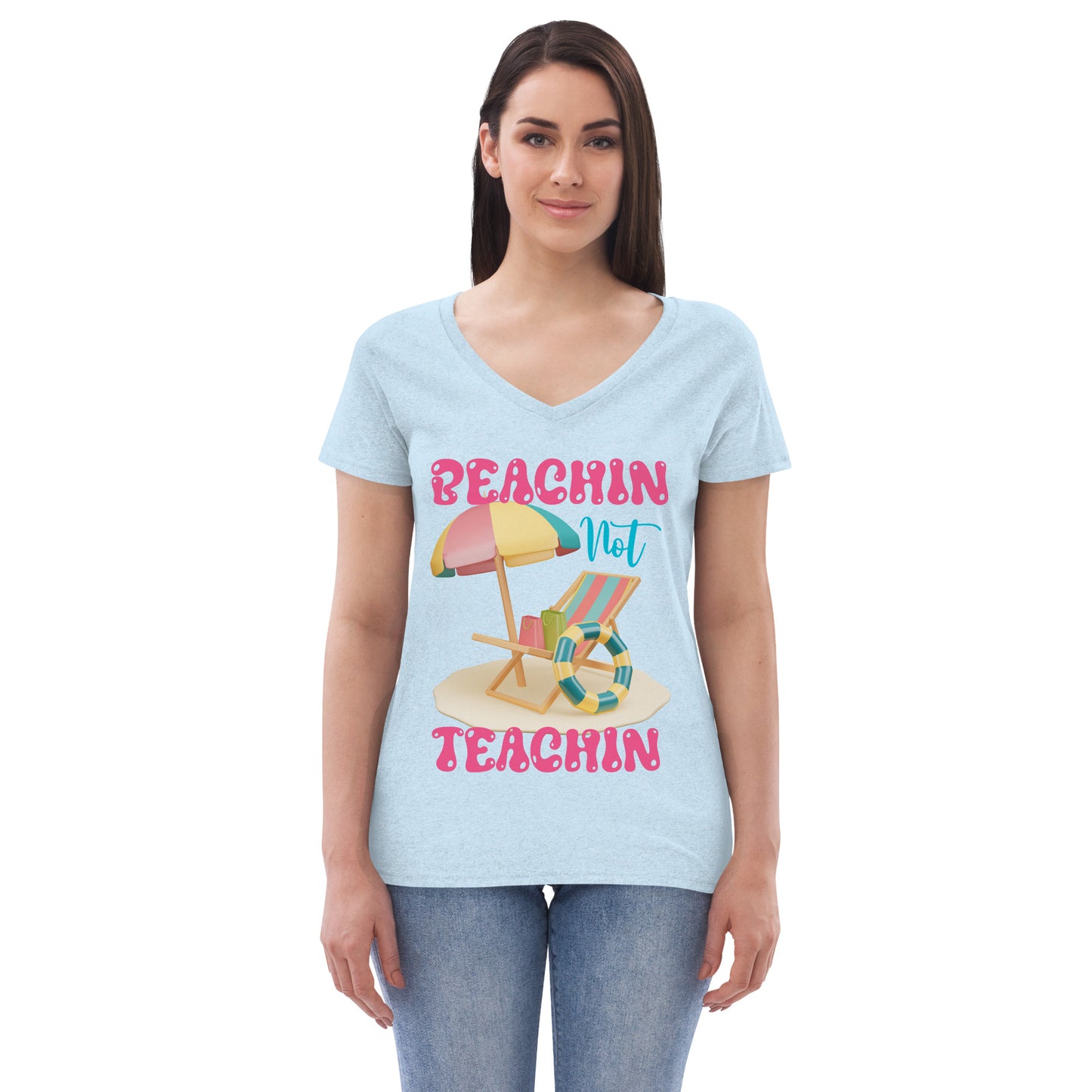 BEACHIN NOT TEACHIN (PINK) V-NECK